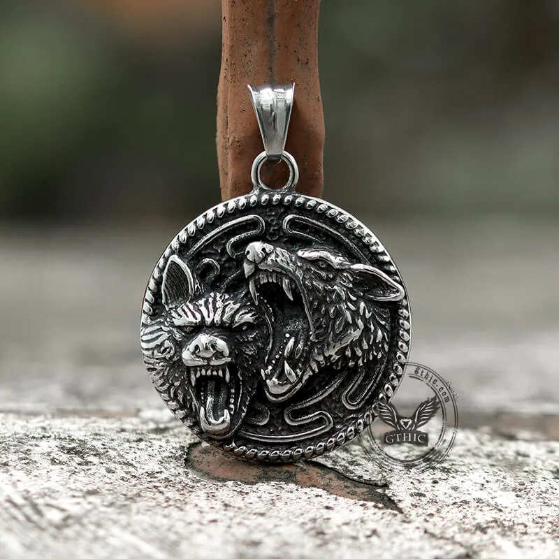 Vintage Nordic Wolf Valknut Stainless Steel Viking Pendant sold by GTHIC product image thumbnail 5