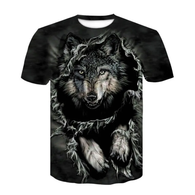 Wild Wolf Polyester Skull T-shirt sold by GTHIC