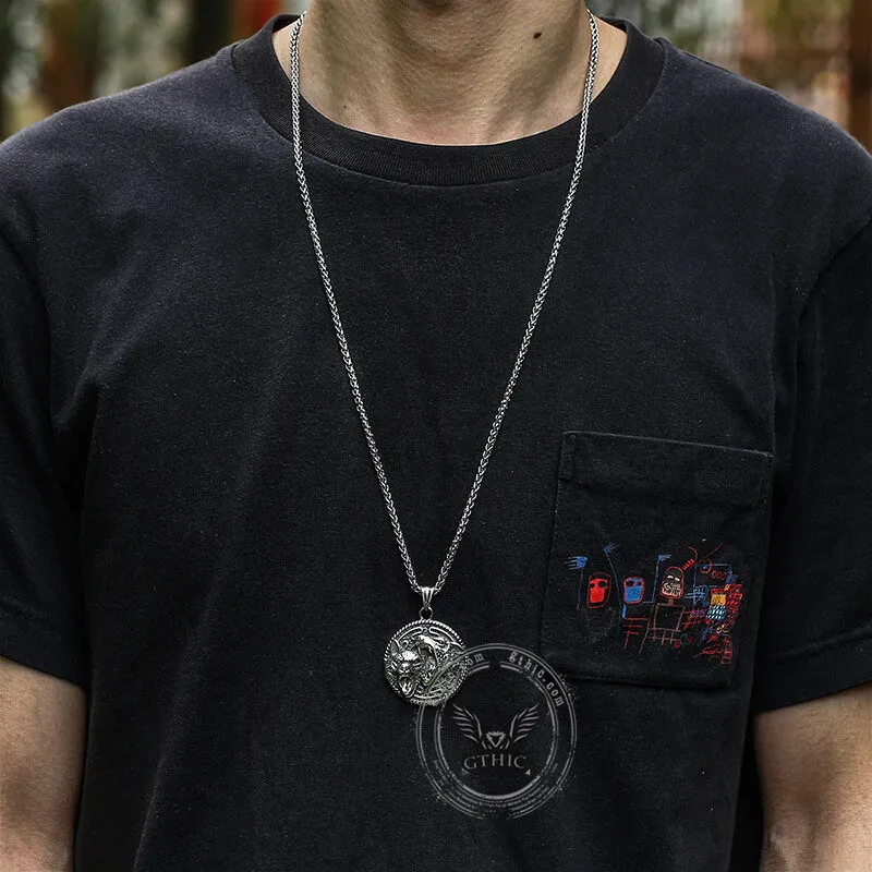 Vintage Nordic Wolf Valknut Stainless Steel Viking Pendant sold by GTHIC product image thumbnail 2