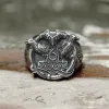 Thor's Hammer Valknut Ravens Stainless Steel Ring sold by GTHIC