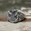 Thor's Hammer Valknut Ravens Stainless Steel Ring sold by GTHIC