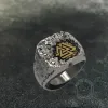 Valknut Runes Sterling Silver Inlaid Brass Viking Ring sold by GTHIC