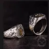 Valknut Runes Sterling Silver Inlaid Brass Viking Ring sold by GTHIC