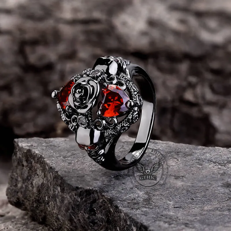 Dark Skull Zircon Brass Gothic Ring sold by GTHIC product image thumbnail 4