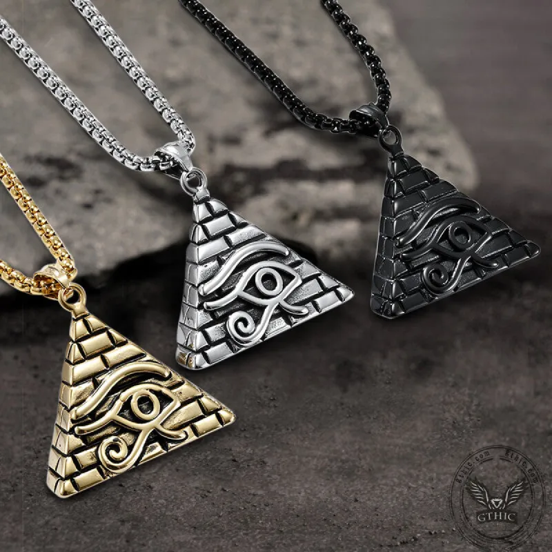 Triangle Pyramid Eye of Ra Stainless Steel Pendant sold by GTHIC