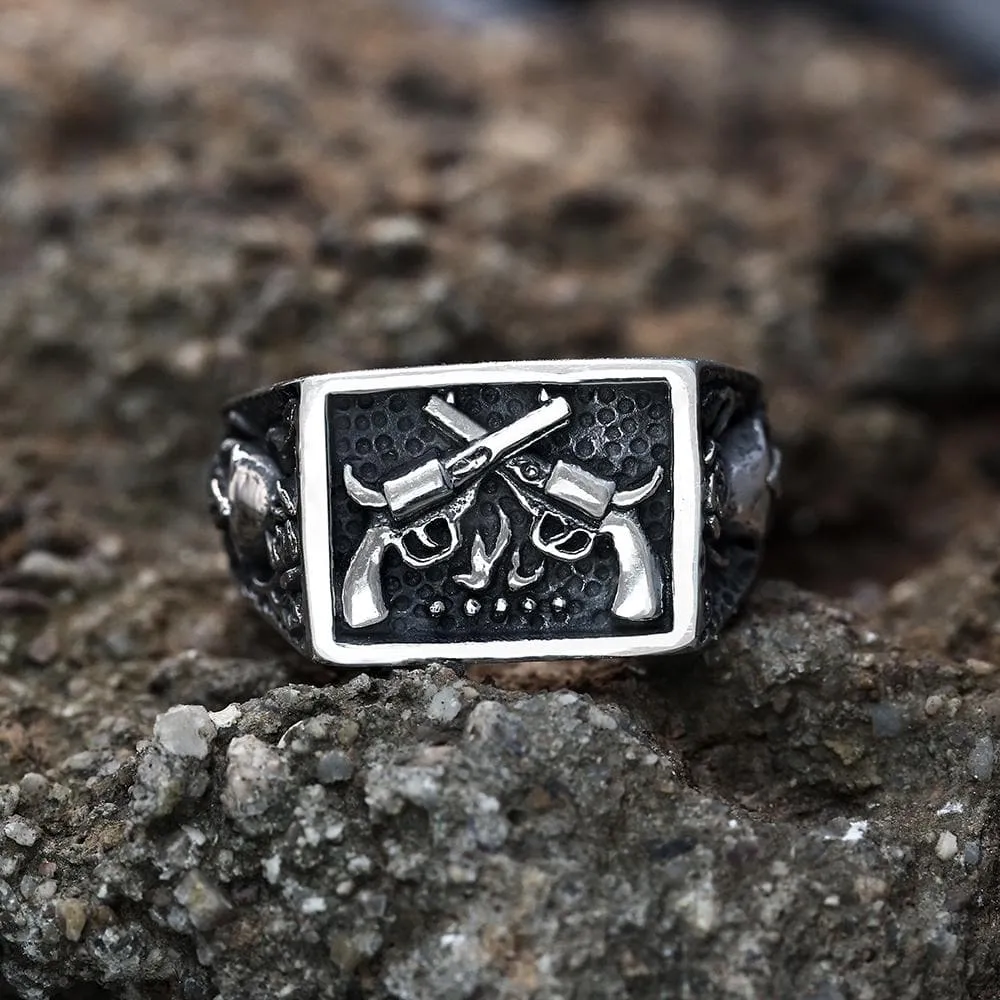 Double Guns Stainless Steel Ring sold by GTHIC product image thumbnail 5