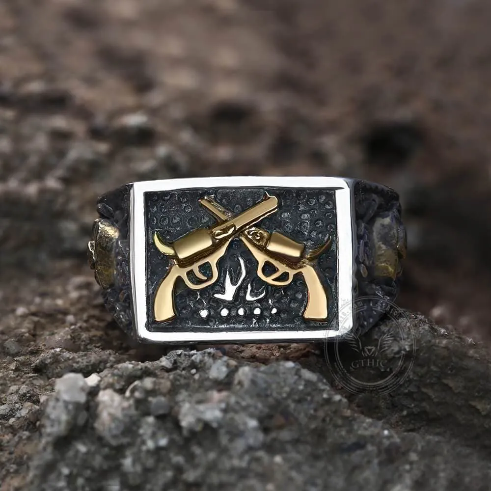 Double Guns Stainless Steel Ring sold by GTHIC product image thumbnail 4