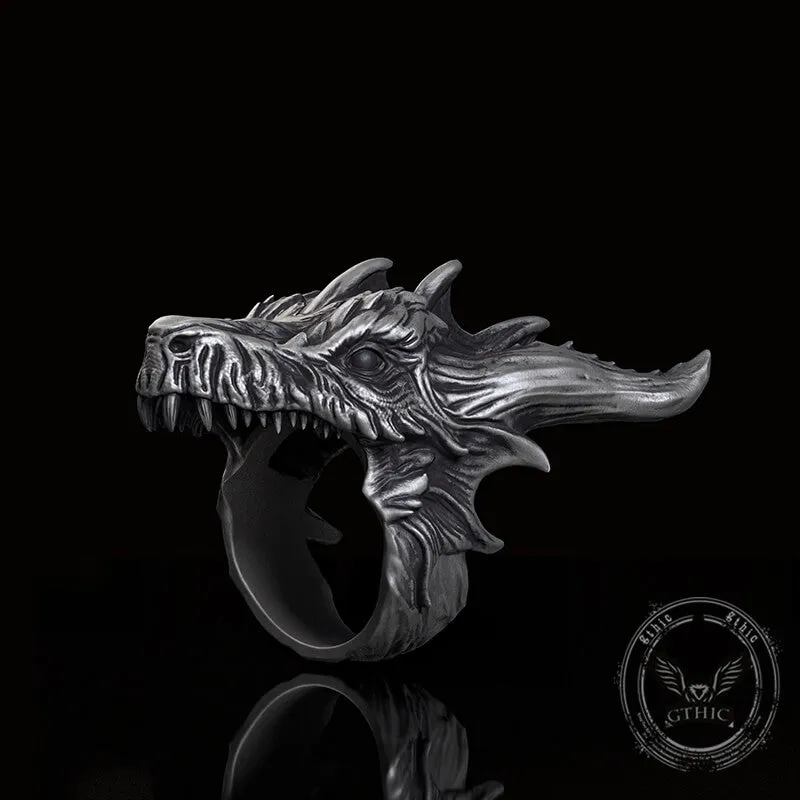 Fierce Dinosaur Head Sterling Silver Ring sold by GTHIC product image thumbnail 3