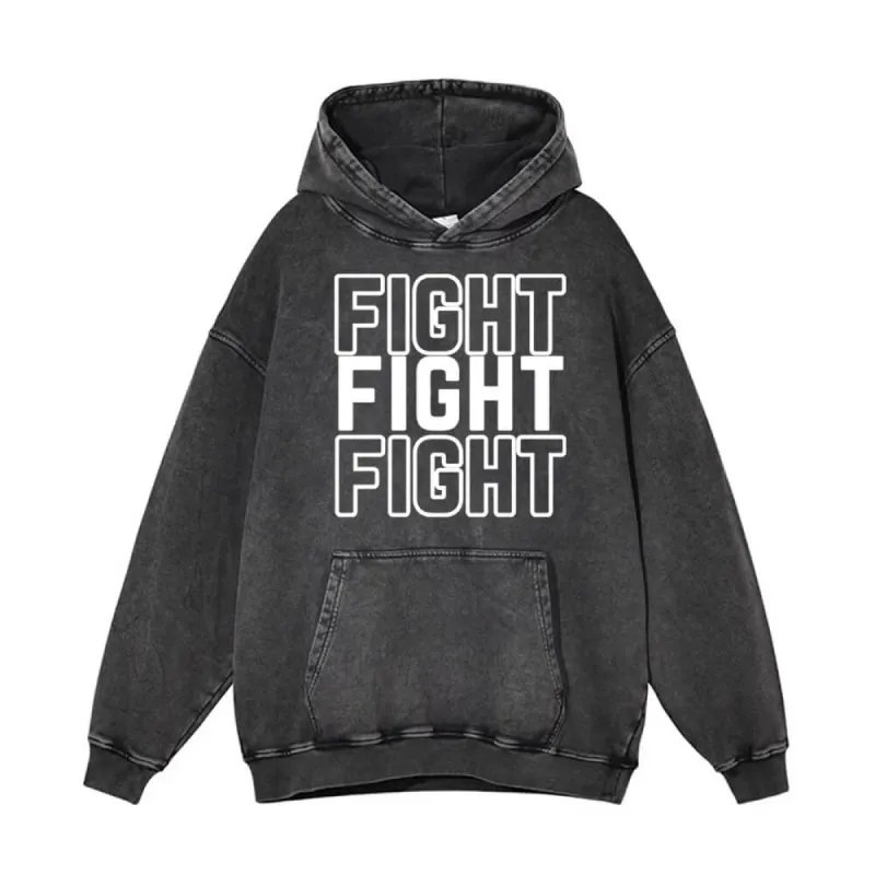 Fight Vintage Washed Hoodie Sweatshirt sold by GTHIC