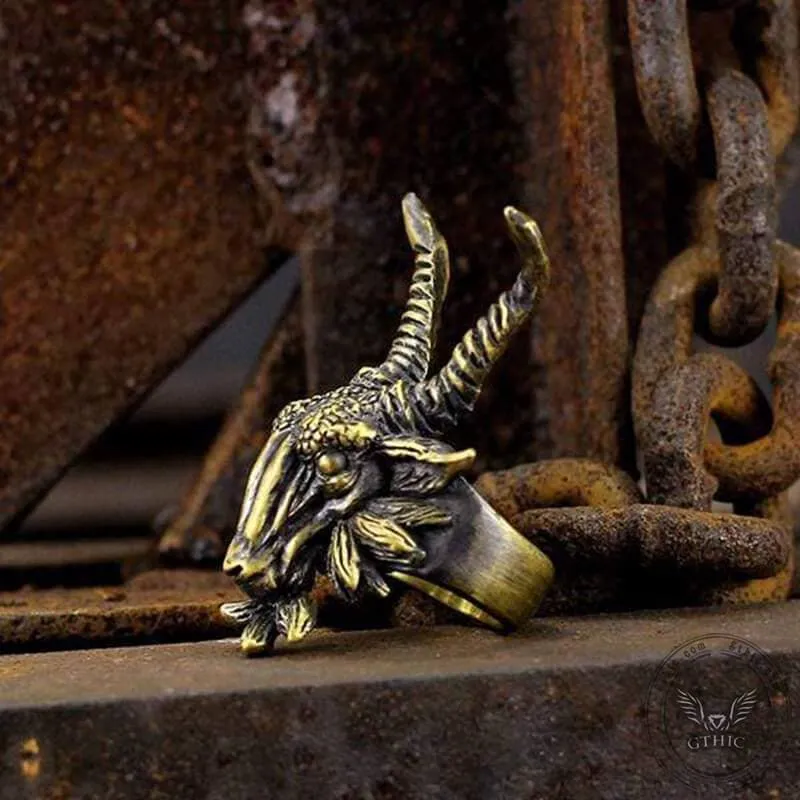 Evil Satan Ram Head Brass Animal Ring sold by GTHIC product image thumbnail 2
