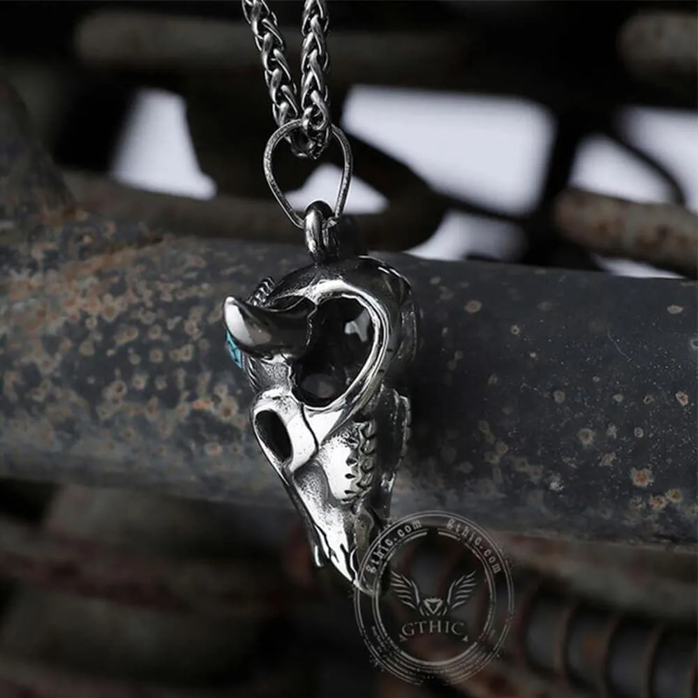 Bull Head Skull Stainless Steel Turquoise Pendant sold by GTHIC product image thumbnail 4