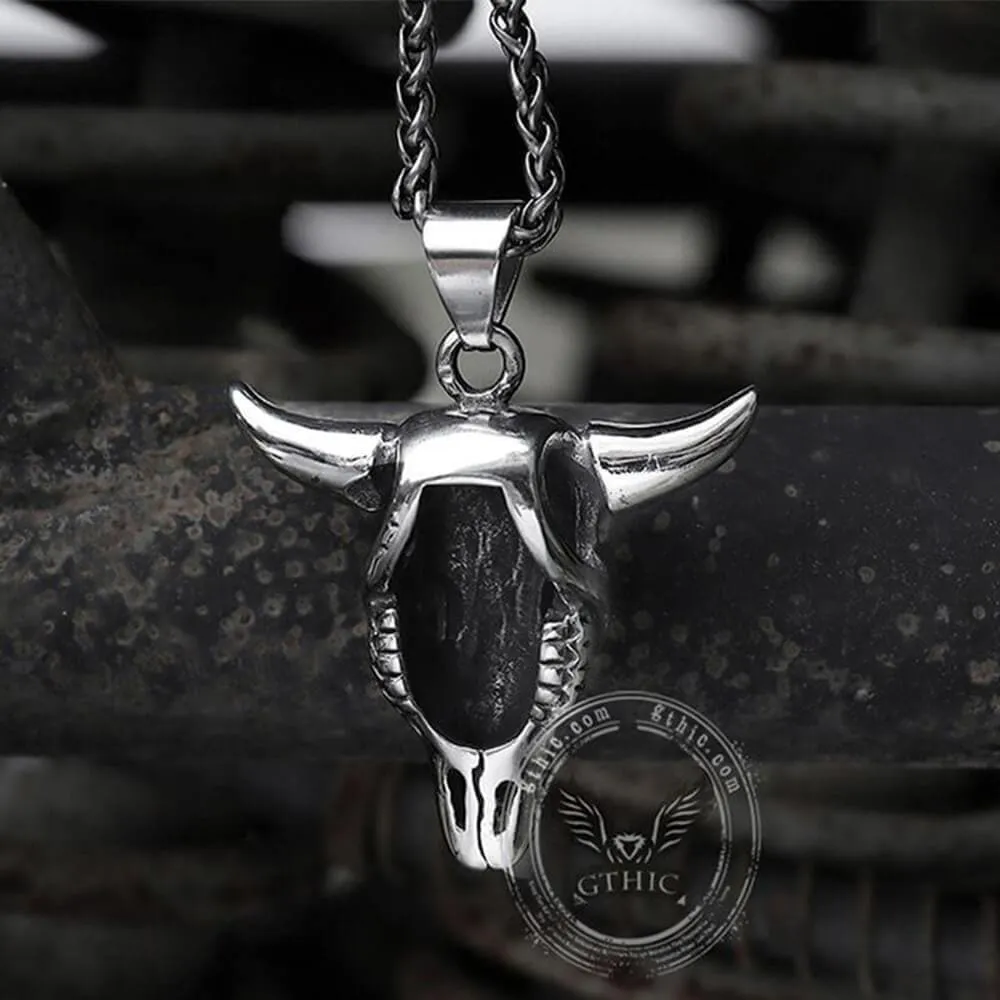 Bull Head Skull Stainless Steel Turquoise Pendant sold by GTHIC product image thumbnail 5