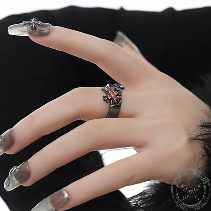 Budded Cross Star Alloy Open Ring sold by GTHIC product image thumbnail 3