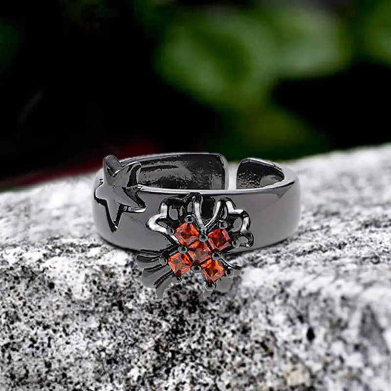 Budded Cross Star Alloy Open Ring sold by GTHIC
