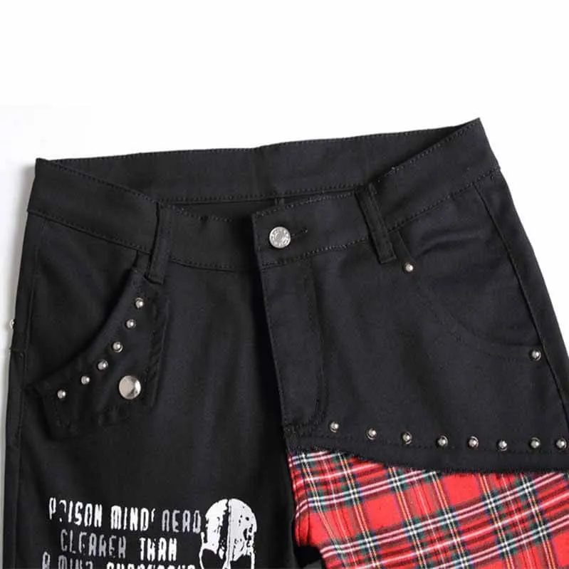 Patch Skull Print Cotton Men's Punk Pants sold by GTHIC product image thumbnail 5
