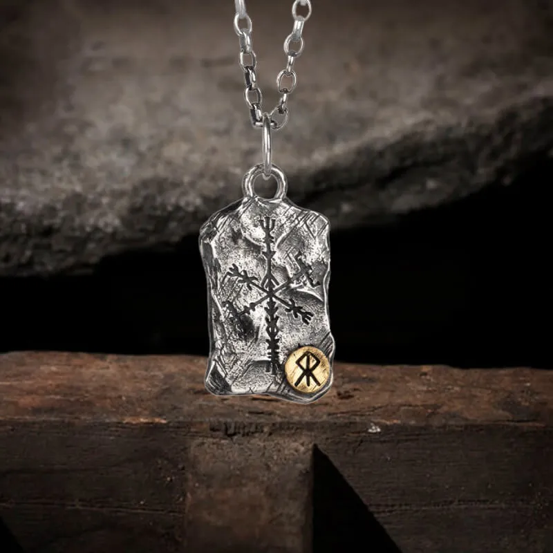 Vintage Runes Vegvisir Sterling Silver Viking Necklace sold by GTHIC product image thumbnail 3