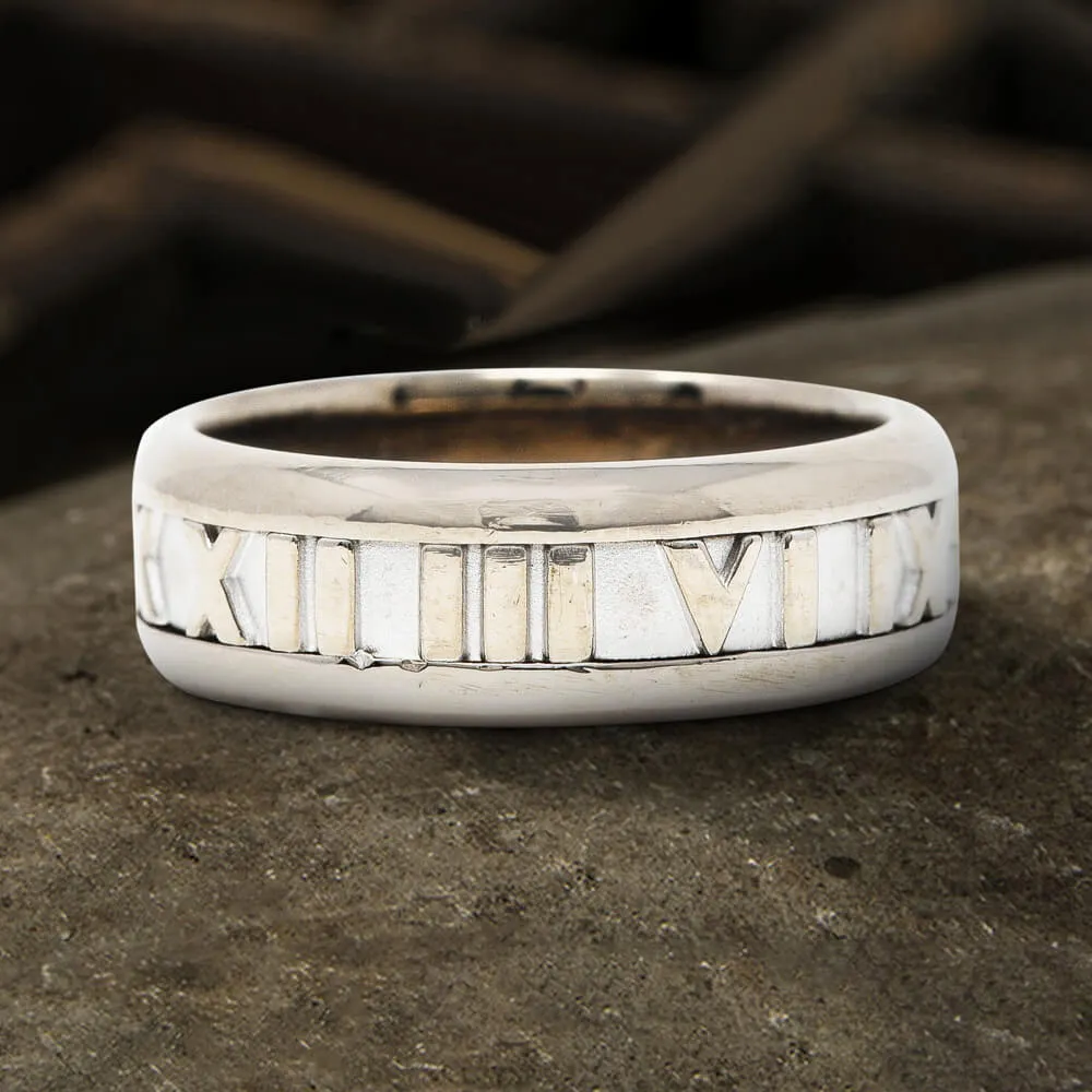 Custom Roman Numerals Sterling Silver Ring sold by GTHIC