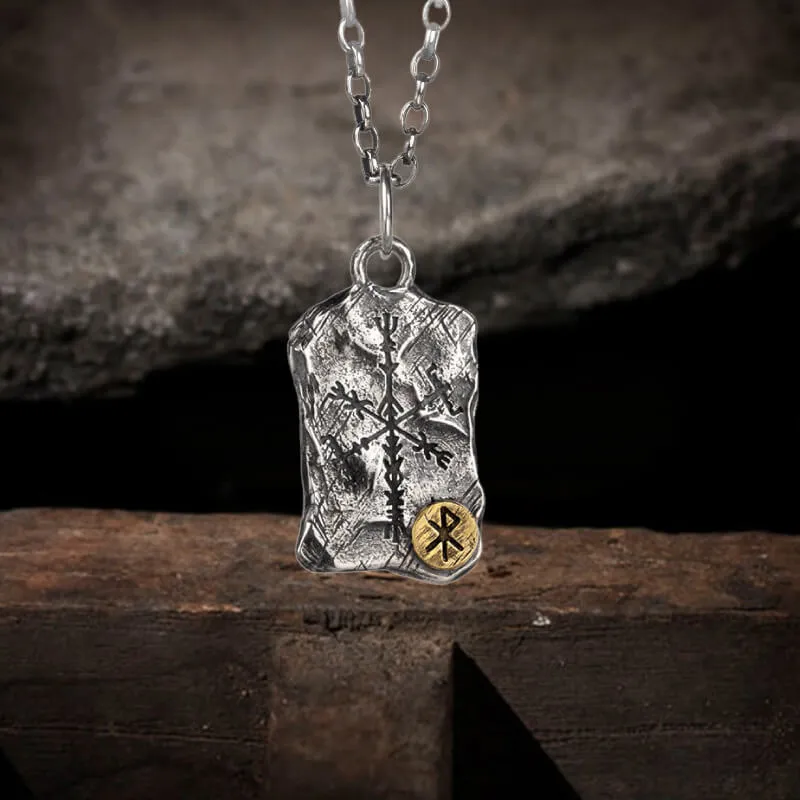 Vintage Runes Vegvisir Sterling Silver Viking Necklace sold by GTHIC product image thumbnail 5