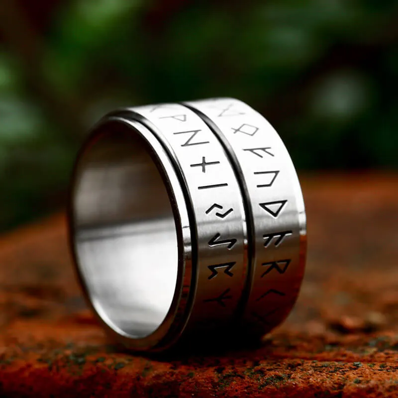 Double Layered Runes Stainless Steel Viking Ring sold by GTHIC
