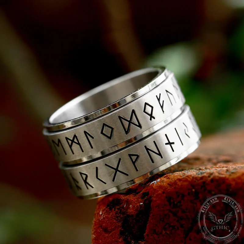 Double Layered Runes Stainless Steel Viking Ring sold by GTHIC product image thumbnail 5