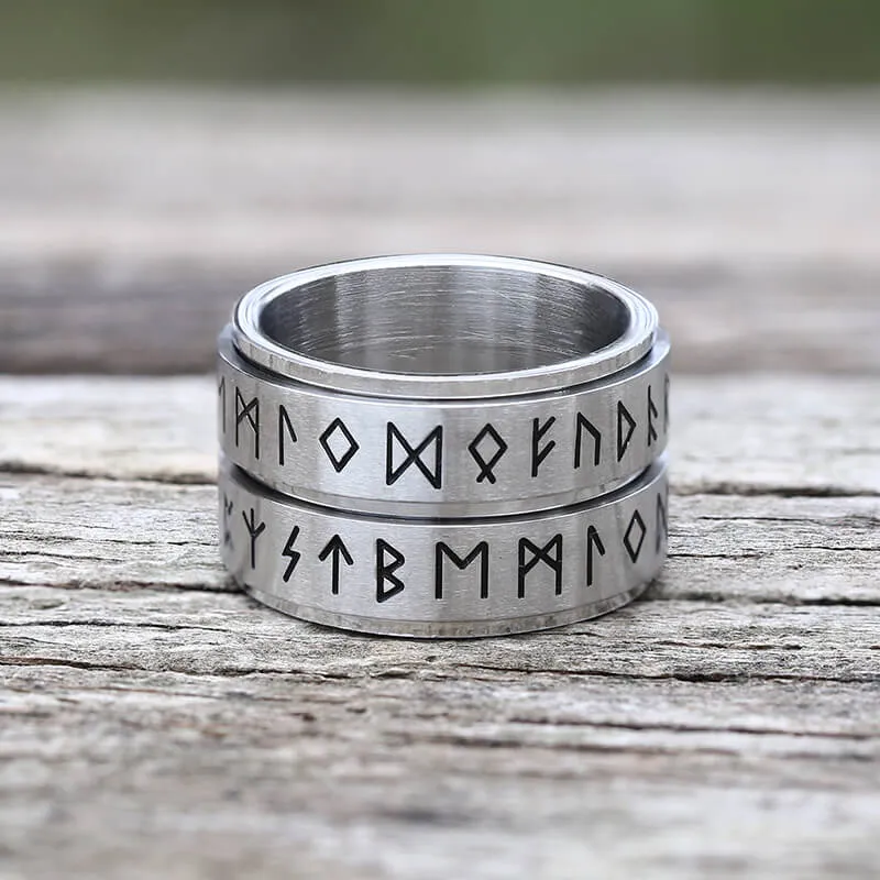 Double Layered Runes Stainless Steel Viking Ring sold by GTHIC product image thumbnail 4