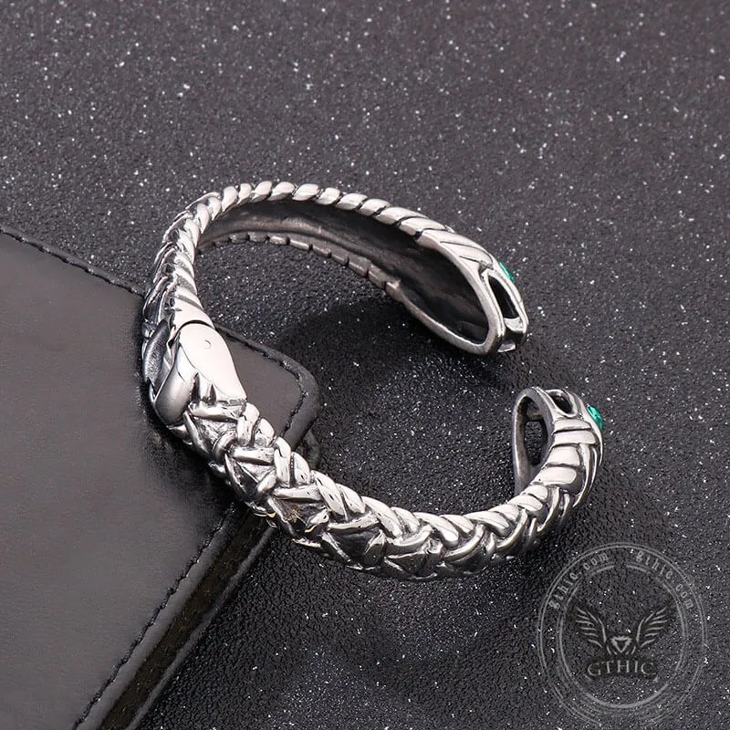 Double Headed Snake Stainless Steel Men's Open Bracelet sold by GTHIC product image thumbnail 5