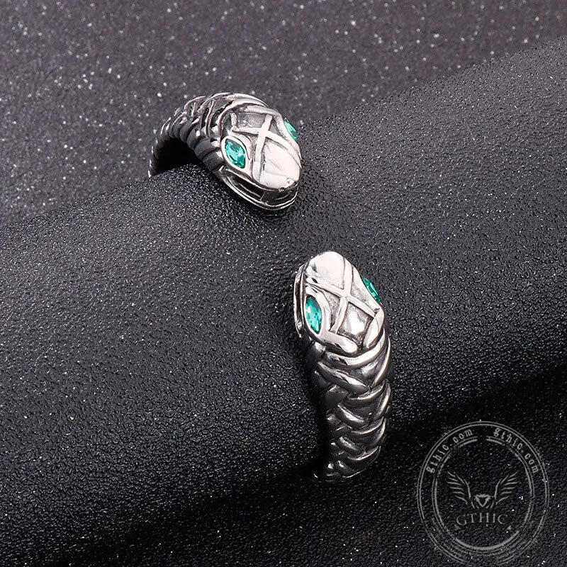 Double Headed Snake Stainless Steel Men's Open Bracelet sold by GTHIC product image thumbnail 3