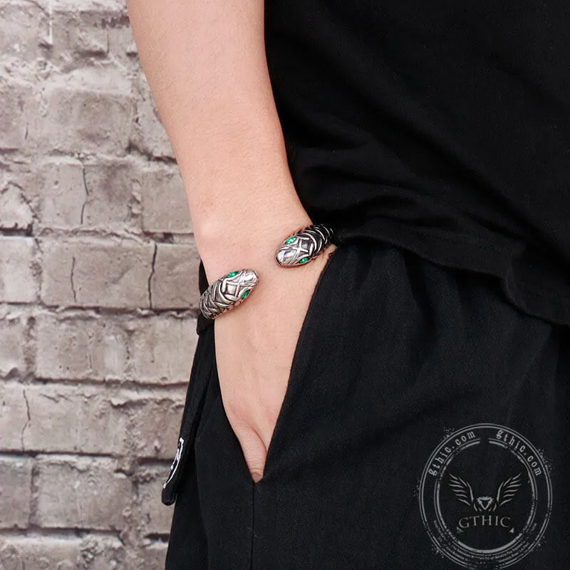 Double Headed Snake Stainless Steel Men's Open Bracelet sold by GTHIC product image thumbnail 2