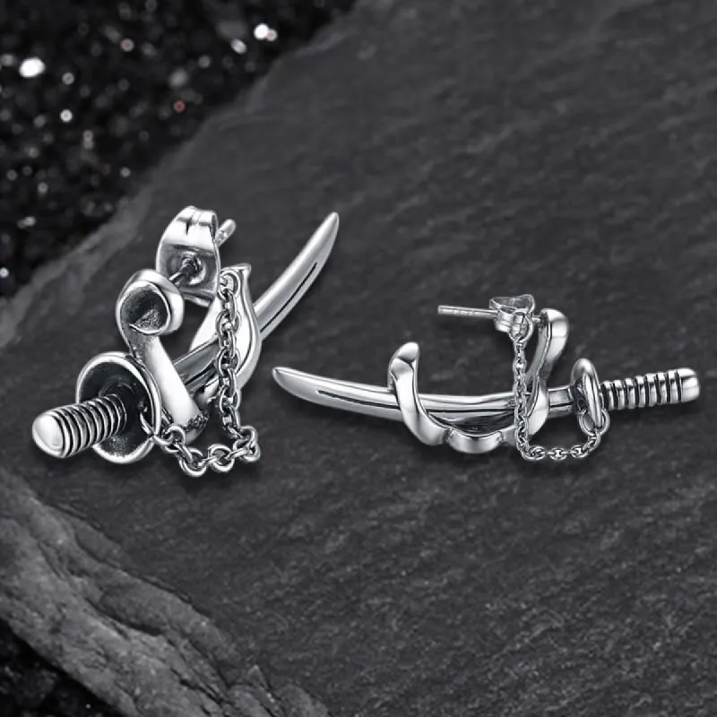 Samurai Sword Stainless Steel Stud Earrings sold by GTHIC