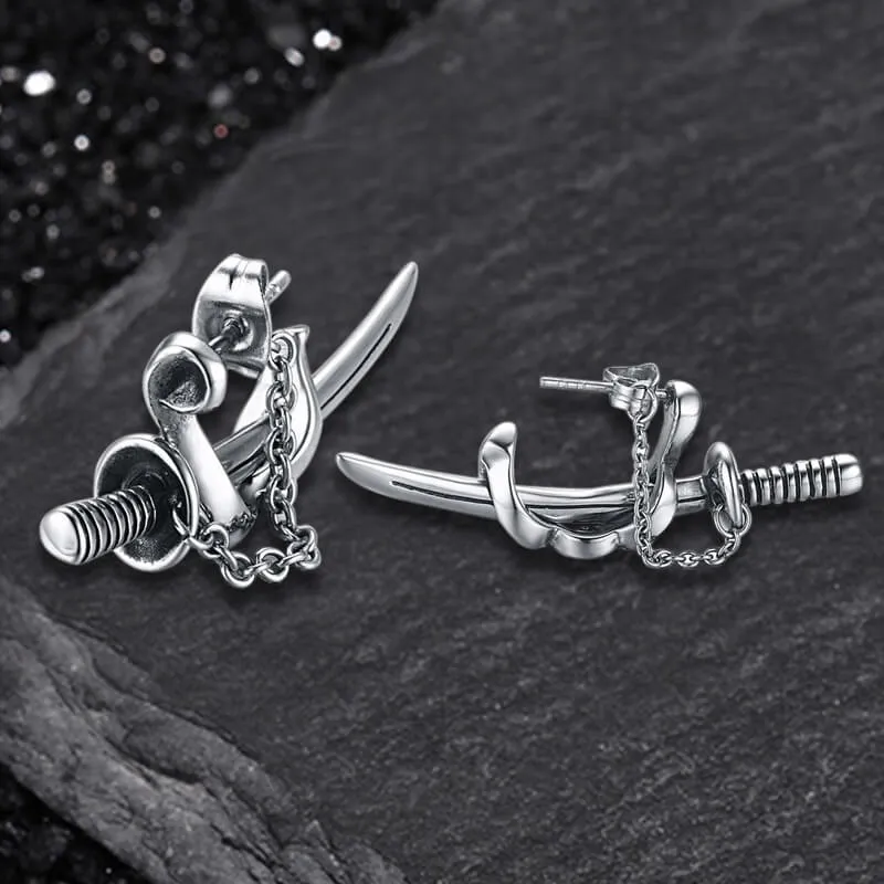 Samurai Sword Stainless Steel Stud Earrings sold by GTHIC