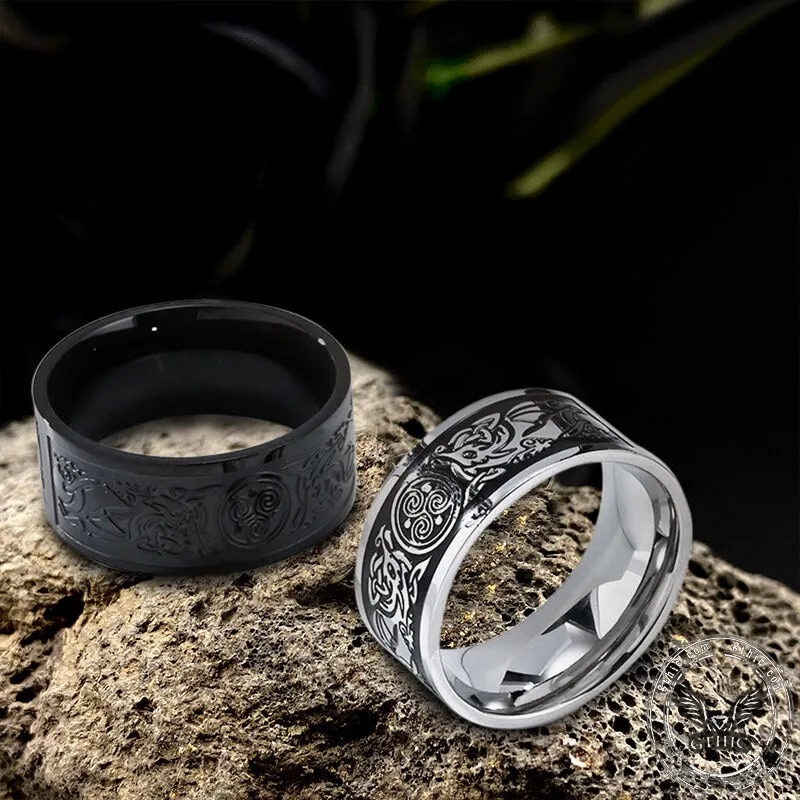 Celtic Wolf Triquetra Stainless Steel Viking Ring sold by GTHIC product image thumbnail 4