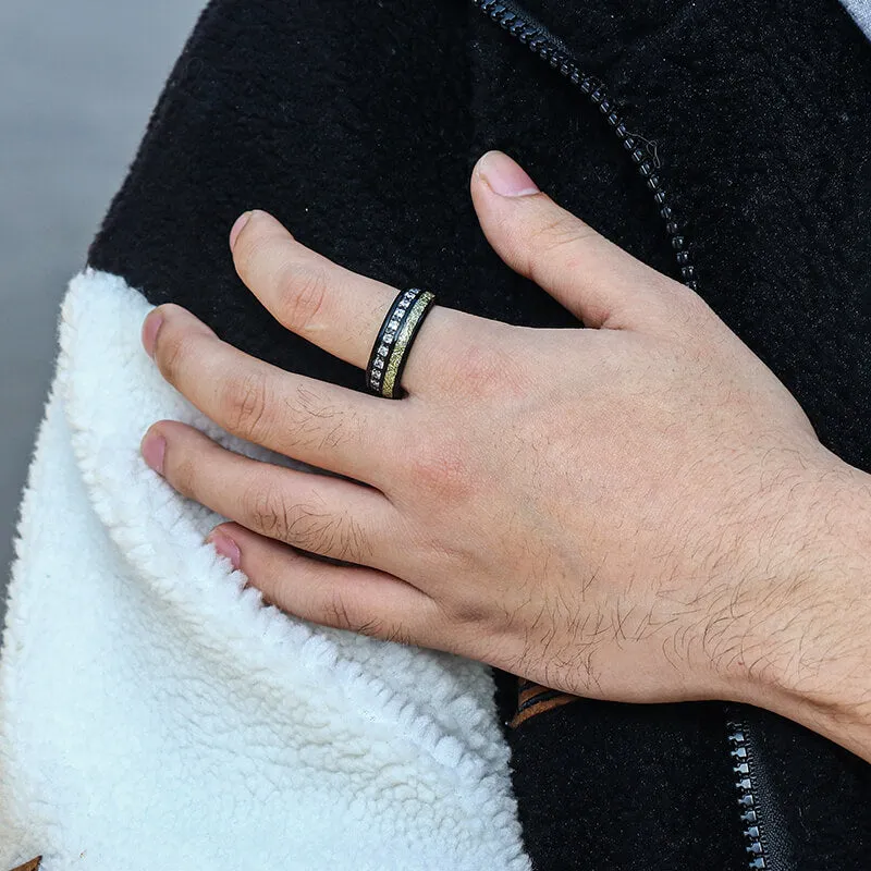 Irregular Texture Titanium CZ Stone Ring sold by GTHIC product image thumbnail 2