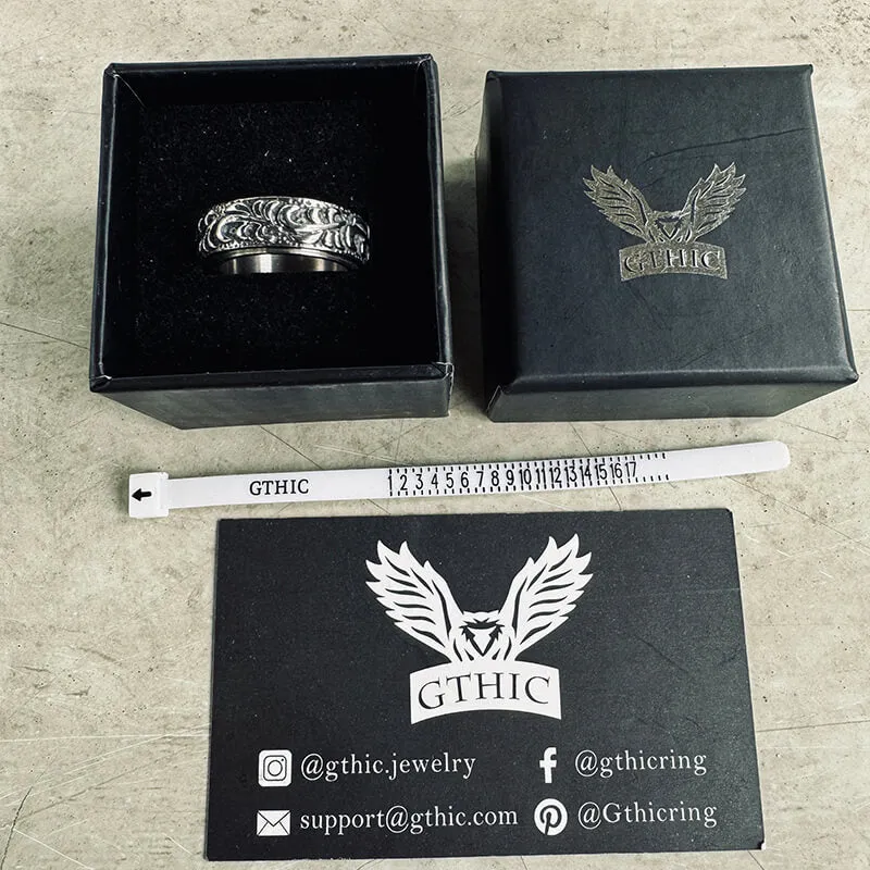 Vine Pattern Stainless Steel Spinner Ring sold by GTHIC product image thumbnail 5