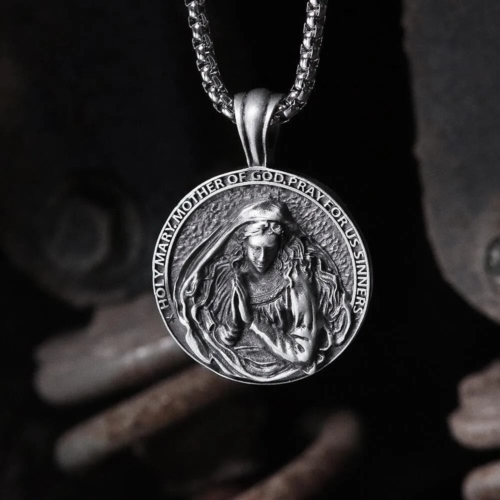 The Virgin in Prayer Pure Tin Necklace sold by GTHIC
