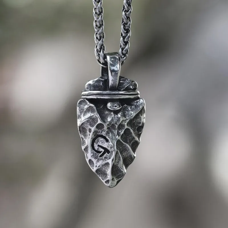 Rune Stone Arrow Stainless Steel Viking Pendant sold by GTHIC