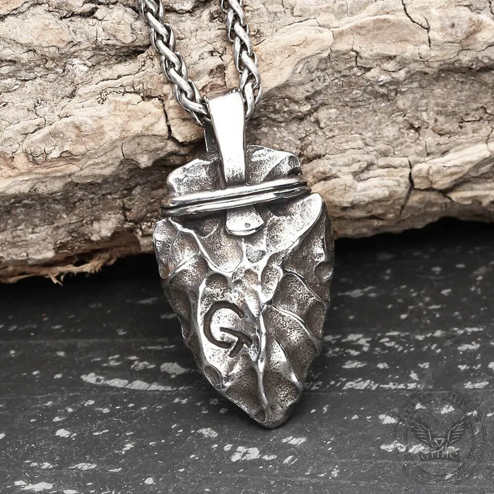 Rune Stone Arrow Stainless Steel Viking Pendant sold by GTHIC product image thumbnail 3