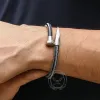 Curved Nail Simple Stainless Steel Bracelet sold by GTHIC