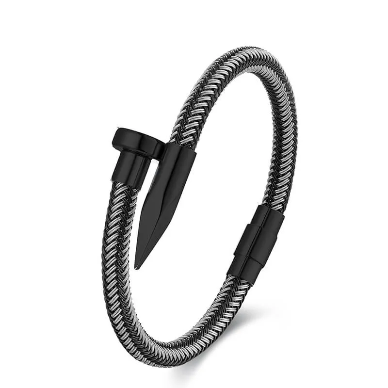 Curved Nail Simple Stainless Steel Bracelet sold by GTHIC product image thumbnail 4