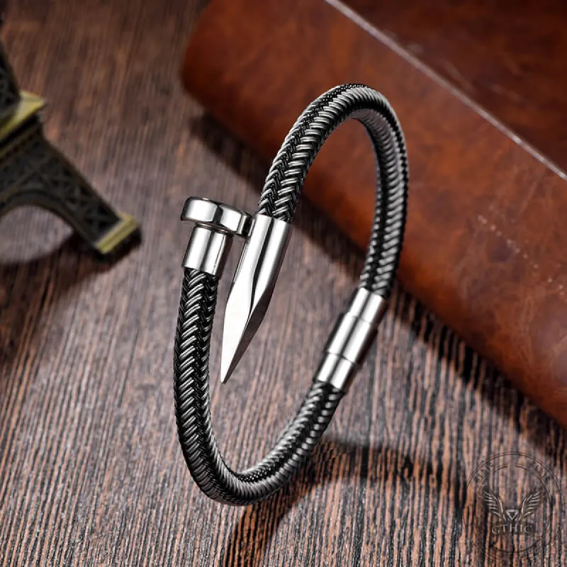 Curved Nail Simple Stainless Steel Bracelet sold by GTHIC