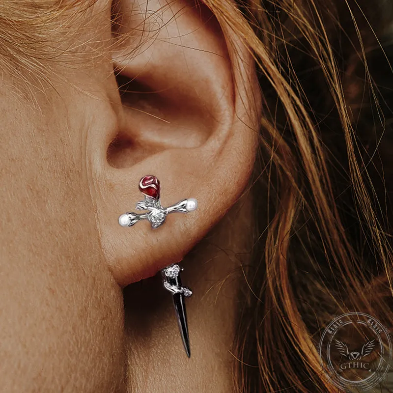 Cross Rose Copper Silver Plated Earrings sold by GTHIC product image thumbnail 2