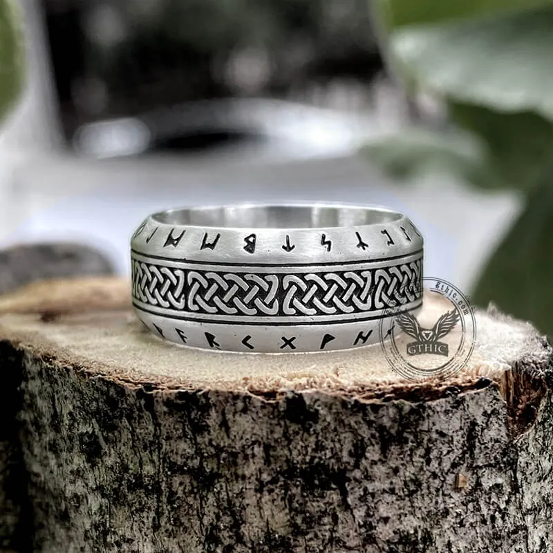 Norse Runes Celtic Knot Sterling Silver Viking Ring sold by GTHIC product image thumbnail 5