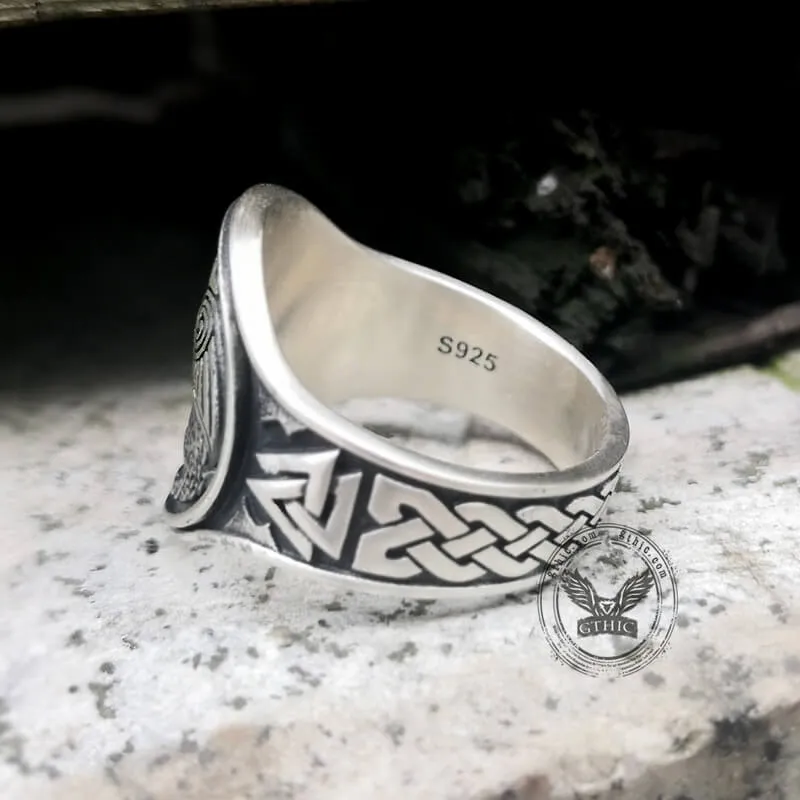 Viking Ravens Valknut Symbols Sterling Silver Ring sold by GTHIC product image thumbnail 4