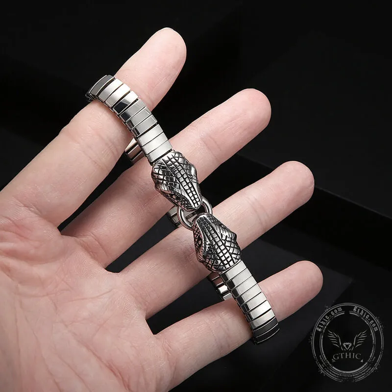 Double Snake Heads Stainless Steel Bracelet sold by GTHIC product image thumbnail 3