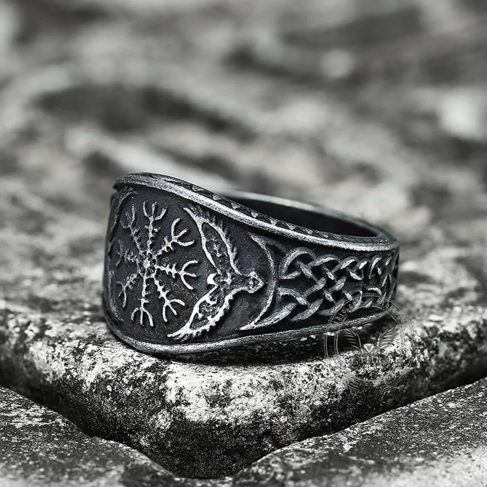 Norse Helm of Awe Eagle Stainless Steel Viking Ring sold by GTHIC product image thumbnail 3