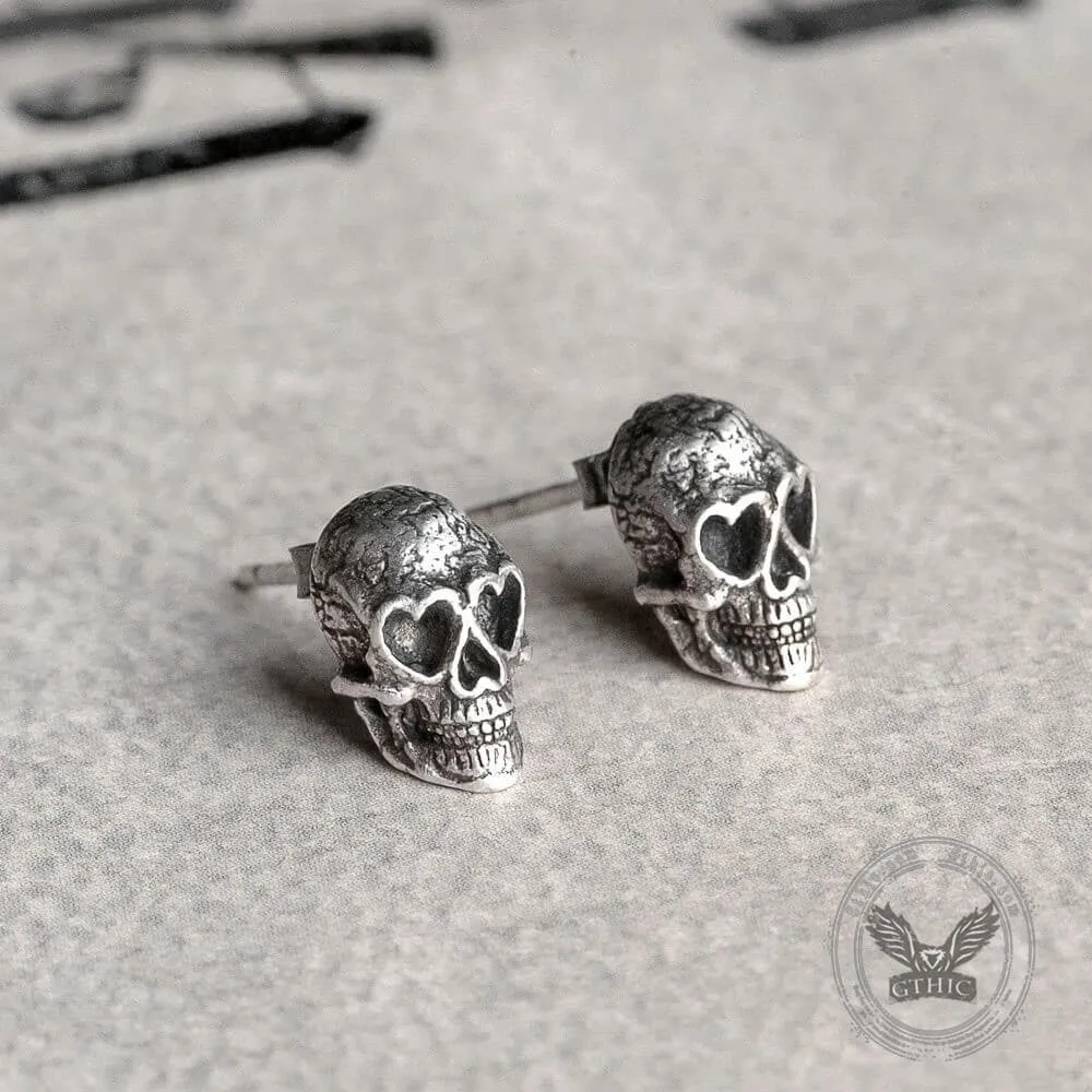 Skull Sterling Silver Stud Earrings sold by GTHIC product image thumbnail 3