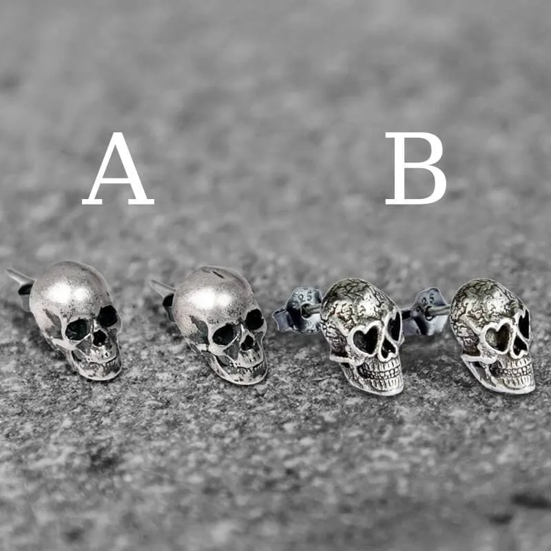 Skull Sterling Silver Stud Earrings sold by GTHIC product image thumbnail 4