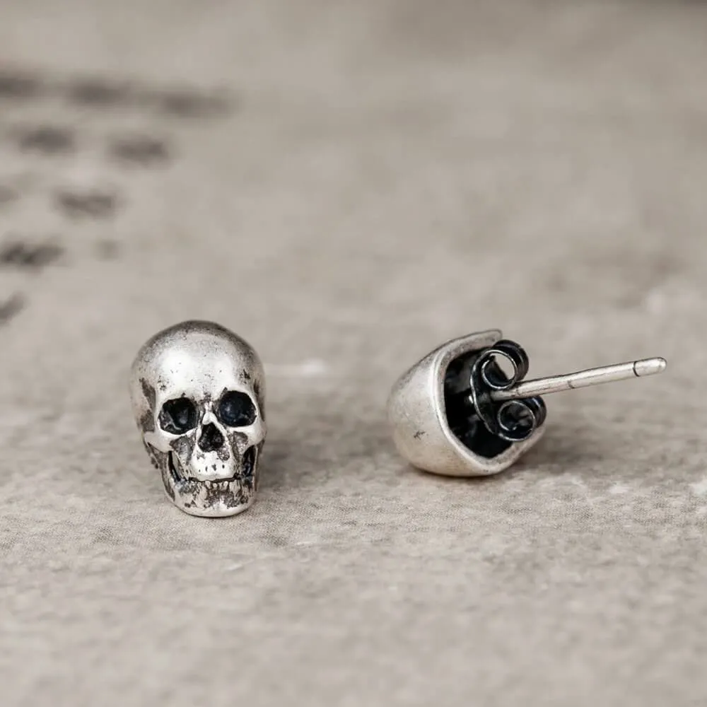 Skull Sterling Silver Stud Earrings sold by GTHIC product image thumbnail 2