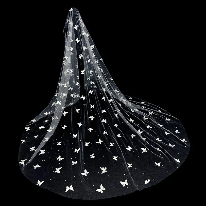 Vintage Butterfly Pearl Lace Veil sold by GTHIC