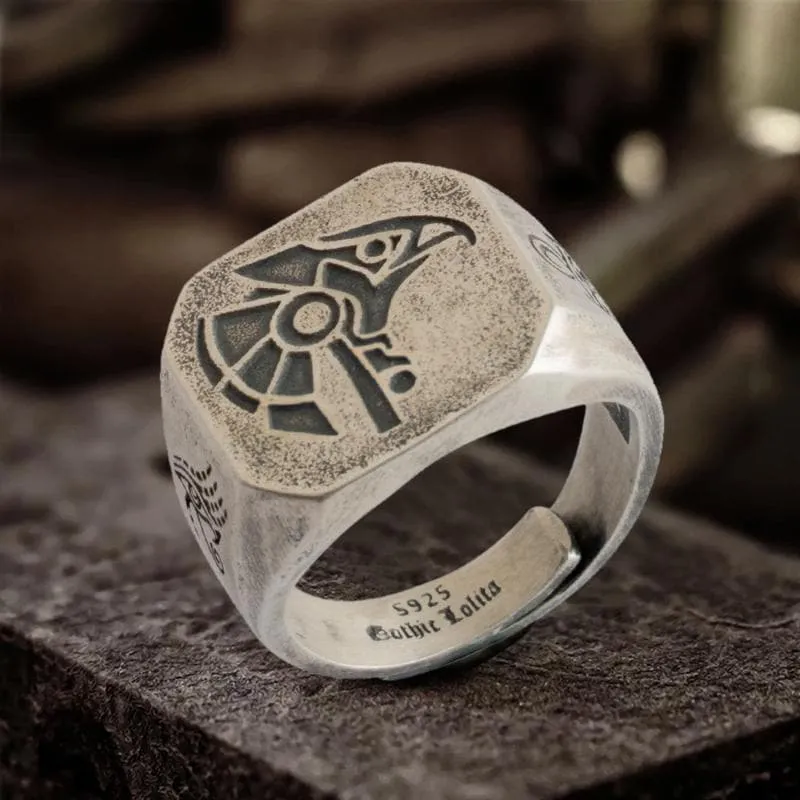 Horus And Anubis Sterling Silver Ring sold by GTHIC product image thumbnail 5
