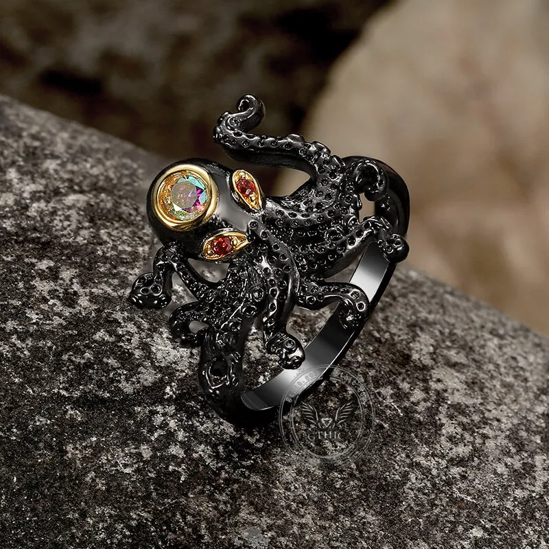 Black Octopus Brass Ring sold by GTHIC product image thumbnail 3